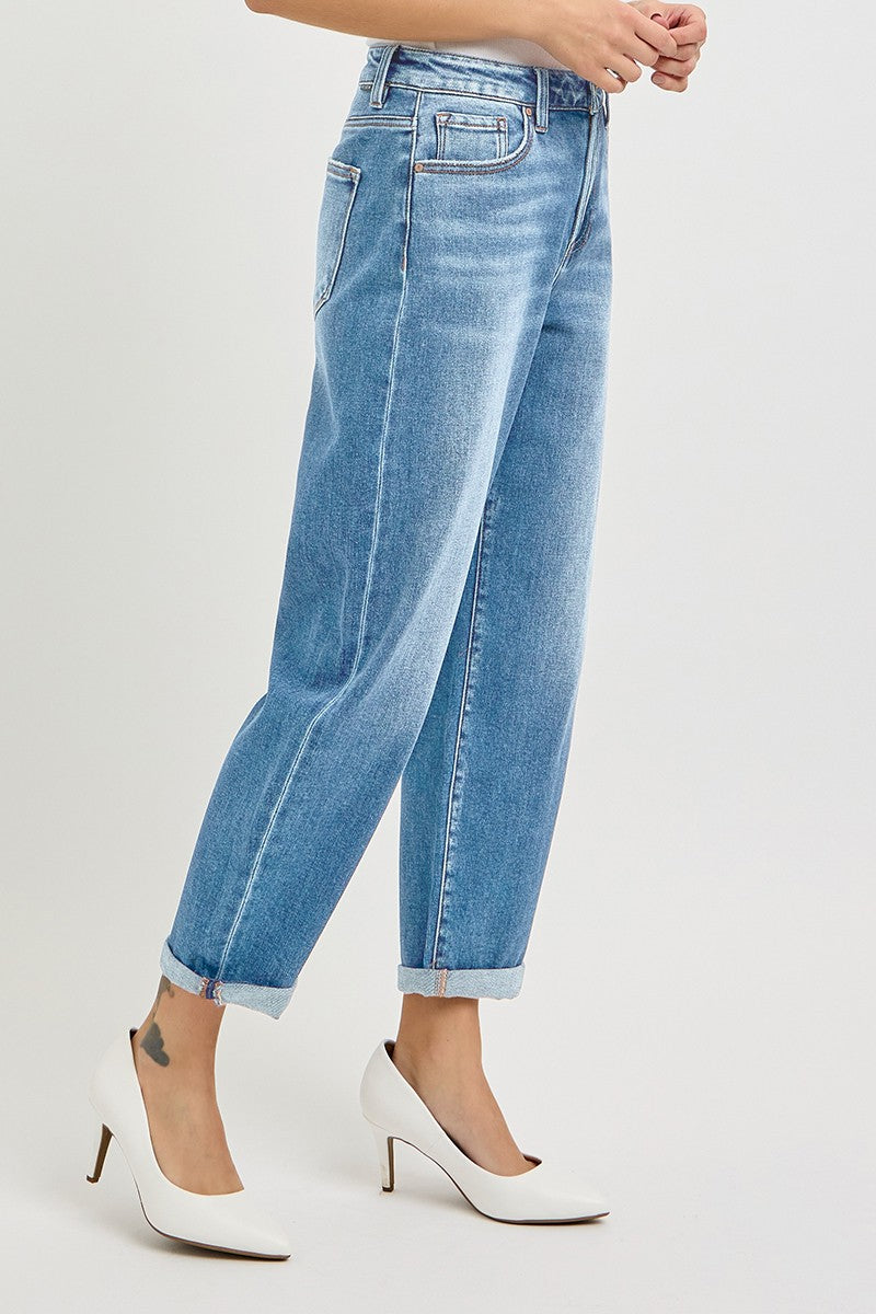 RISEN JEANS HIGH RISE CROP MILD BARREL JEANS (PREORDER)