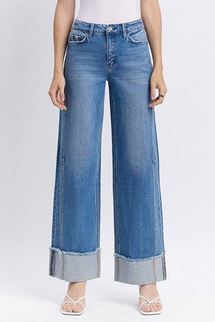 HIGH RISE CUFFED WIDE JEANS (PREORDER)