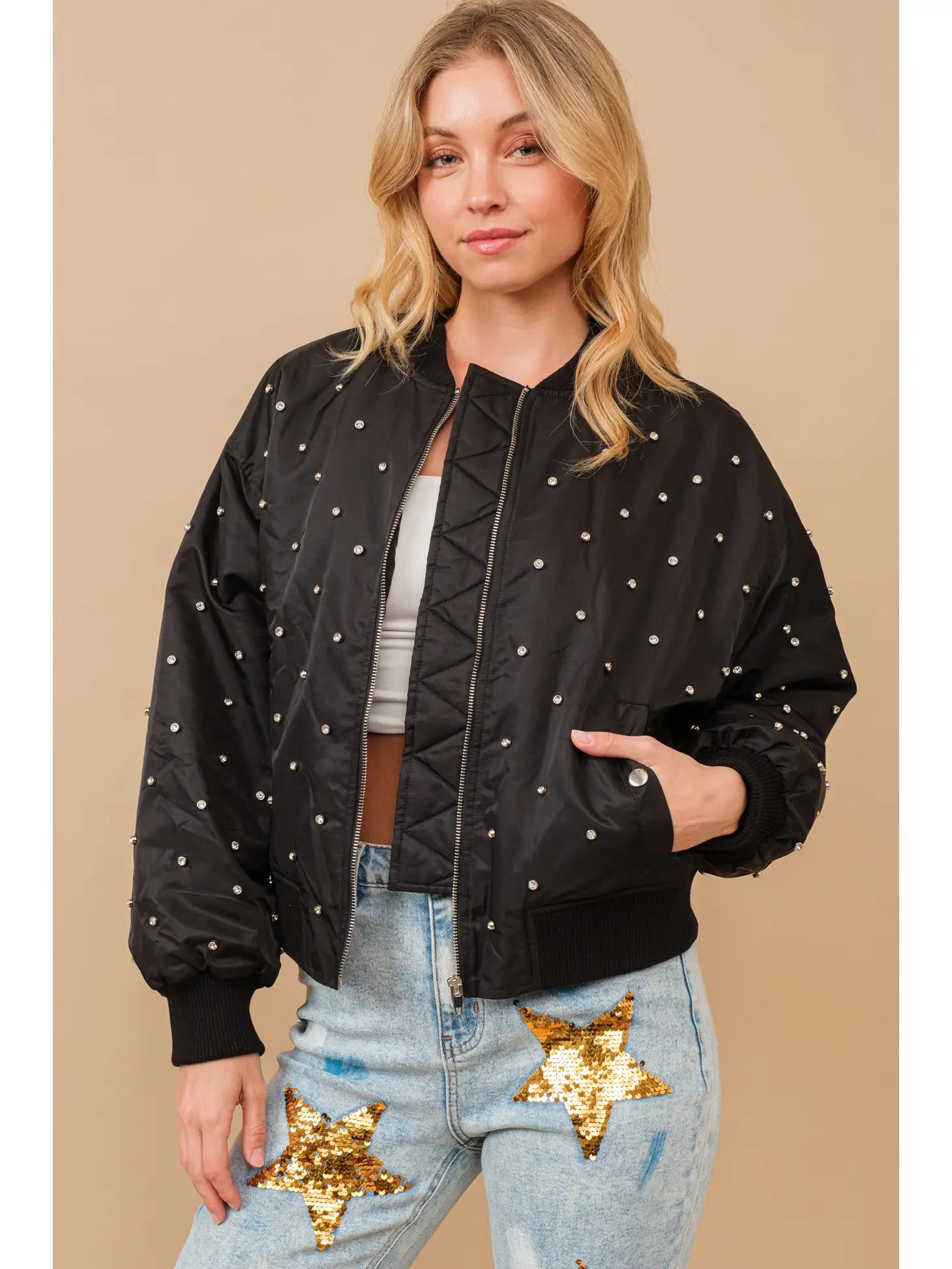 Rhinestone on sale embellished jacket