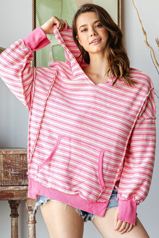 Overfit Stripe Hoodie Big Top PINK (PREORDER)