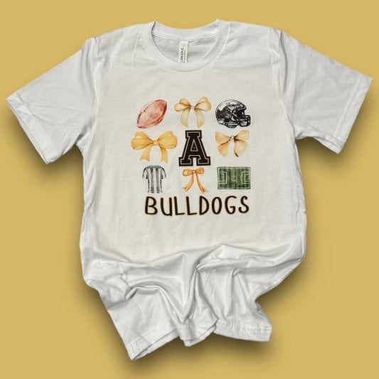 Exclusive Alvord Bulldogs Football Bow Coquette T-Shirt